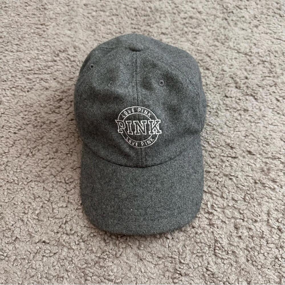 Pink Victoria's Secret Wool Blend Gray Cap Hat Womens One Size Adult